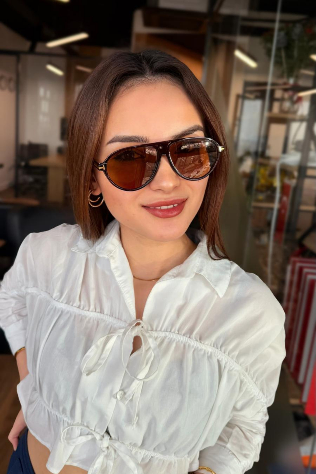 RMSMARKETİNG RMS Kahverengi Pilot model güneş gözlüğü Rms deri kılıf - silme bezi hediyeli - Görsel 2