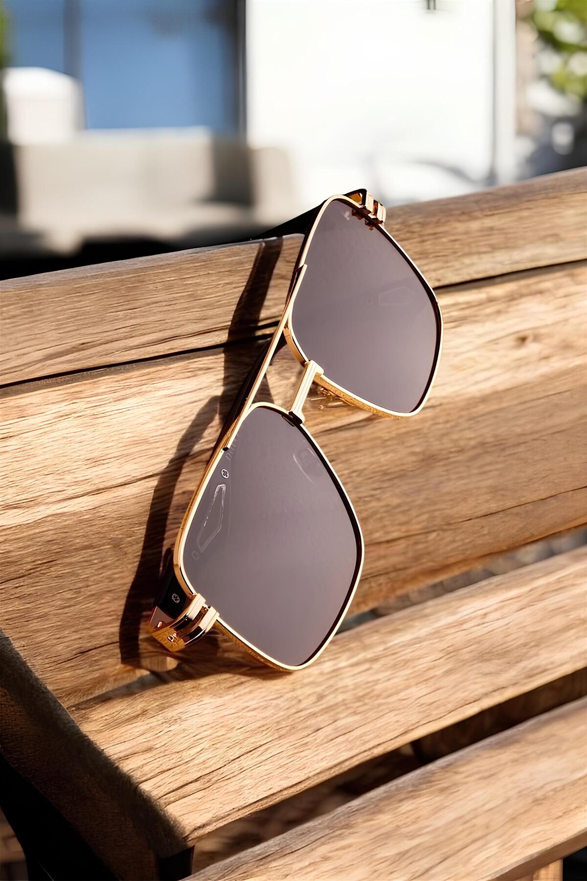 Chunky Frame Polarize Yüksek Kalite Titanyum Unisex Kahverengi Ultra Hafif Güneş Gözlüğü - Görsel 3