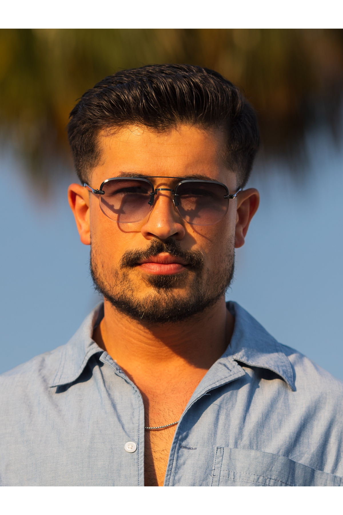 TomyHelf Dikdörtgen Tasarım Koyu Gri Metal Çerçeve Lacivert Cam Unisex Güneş Gözlüğü DB1078/S David Bckhm - Görsel 2