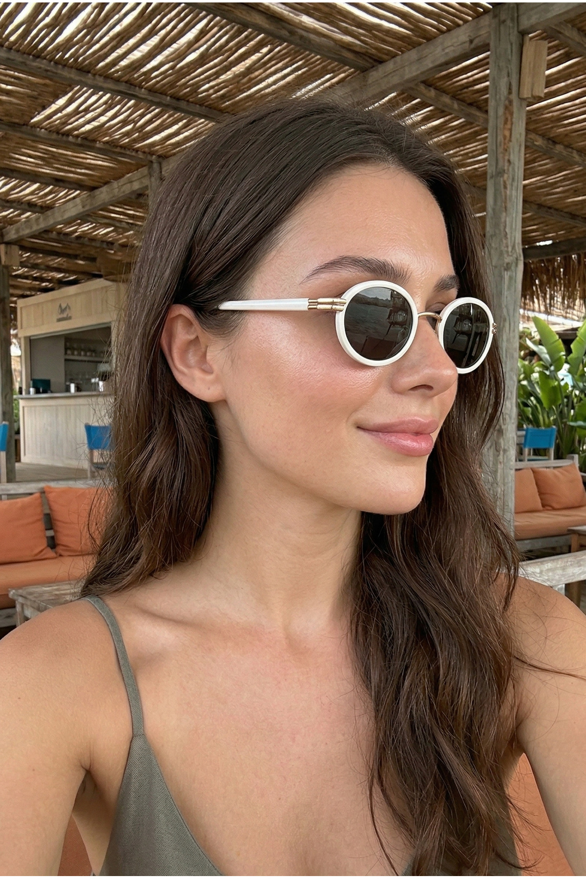 Houseofeyeris MILA Oval Unisex Güneş Gözlüğü UV400 – Minimal Metal Köprü, Hafif Konfor, Retro Stil - Günlük Şıklık - Görsel 2