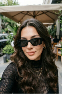 Houseofeyeris OBSIDIAN SİYAH ÇERÇEVE Modern Dikdörtgen GÜNEŞ GÖZLÜĞÜ – Şık Unisex Minimal Tasarım – UV400