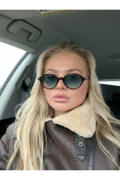 funeyes Larg Kahverengi Unisex Yuvarlak Güneş Gözlüğü | Hafif ve Konforlu | UV400 %100 Koruma