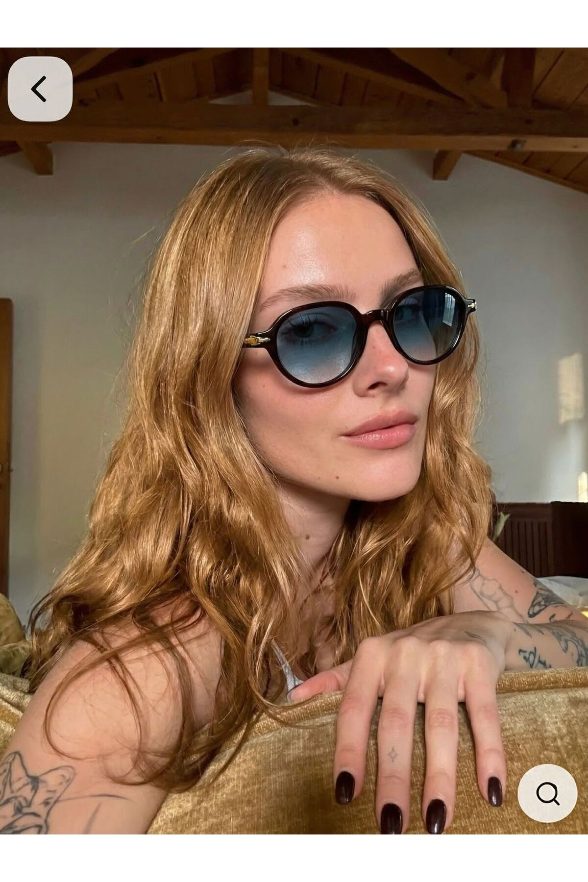 funeyes Larg Kahverengi Unisex Yuvarlak Güneş Gözlüğü | Hafif ve Konforlu | UV400 %100 Koruma - Görsel 3