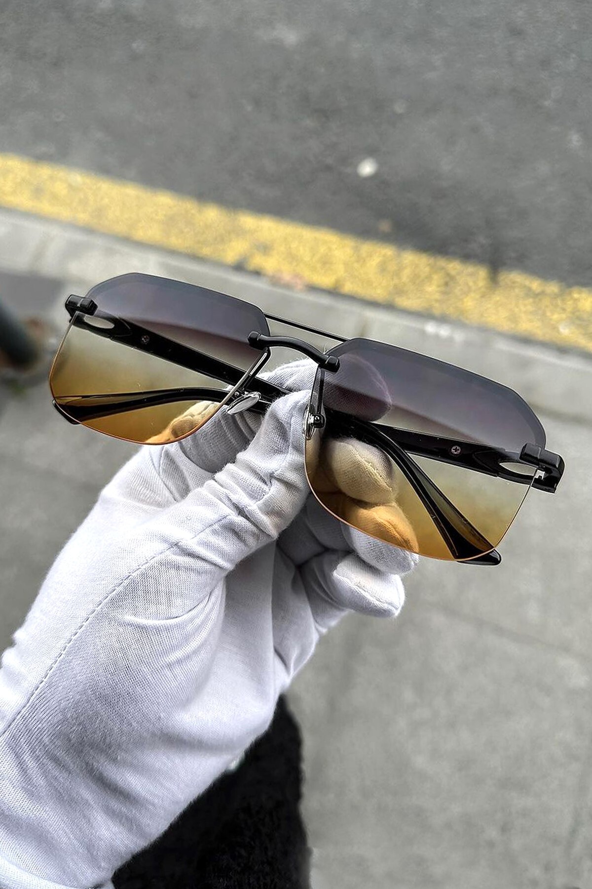 Roger Bacon Erkek Güneş Gözlüğü Degrade Cam Çerçevesiz - Görsel 3