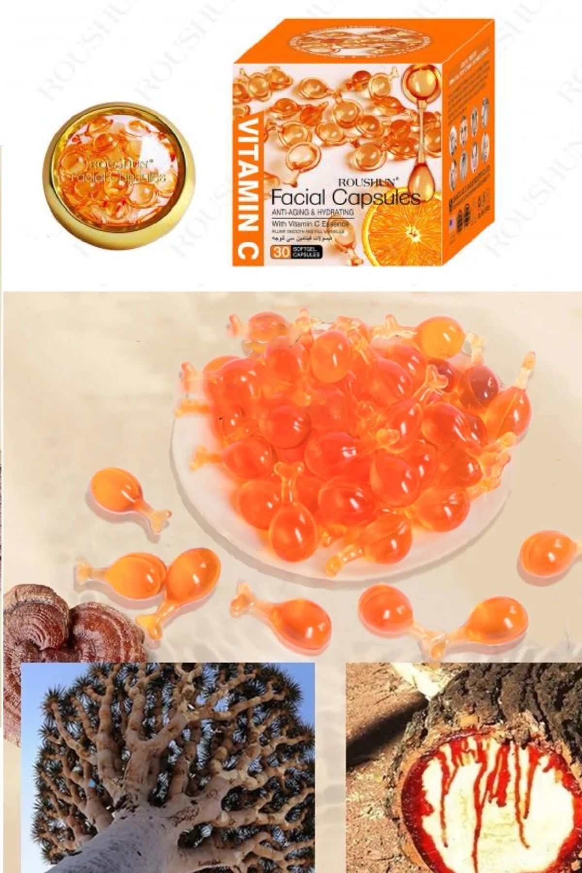 xolo Yüz Kapsülü Facial Capsule yüz Kapsülü Gençleştirici C Vitaminli XLS8268 - Görsel 2