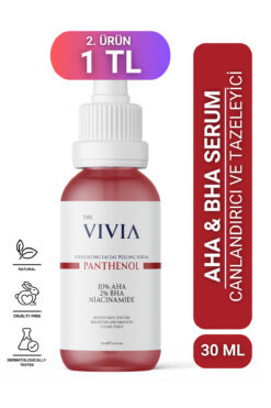 The Vivia Canlandırıcı, Cilt Tonu Eşitleyici, Tazeleyici, Gözenek Sıklaştırıcı Peeling Serum AHA & BHA, 30 ml