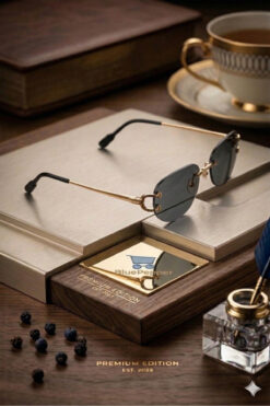 BluePepper CARTEL V2 | Premium Kalite Güneş Gözlüğü Metal Saplı Çerçevesiz Modern Lüks Gözlük