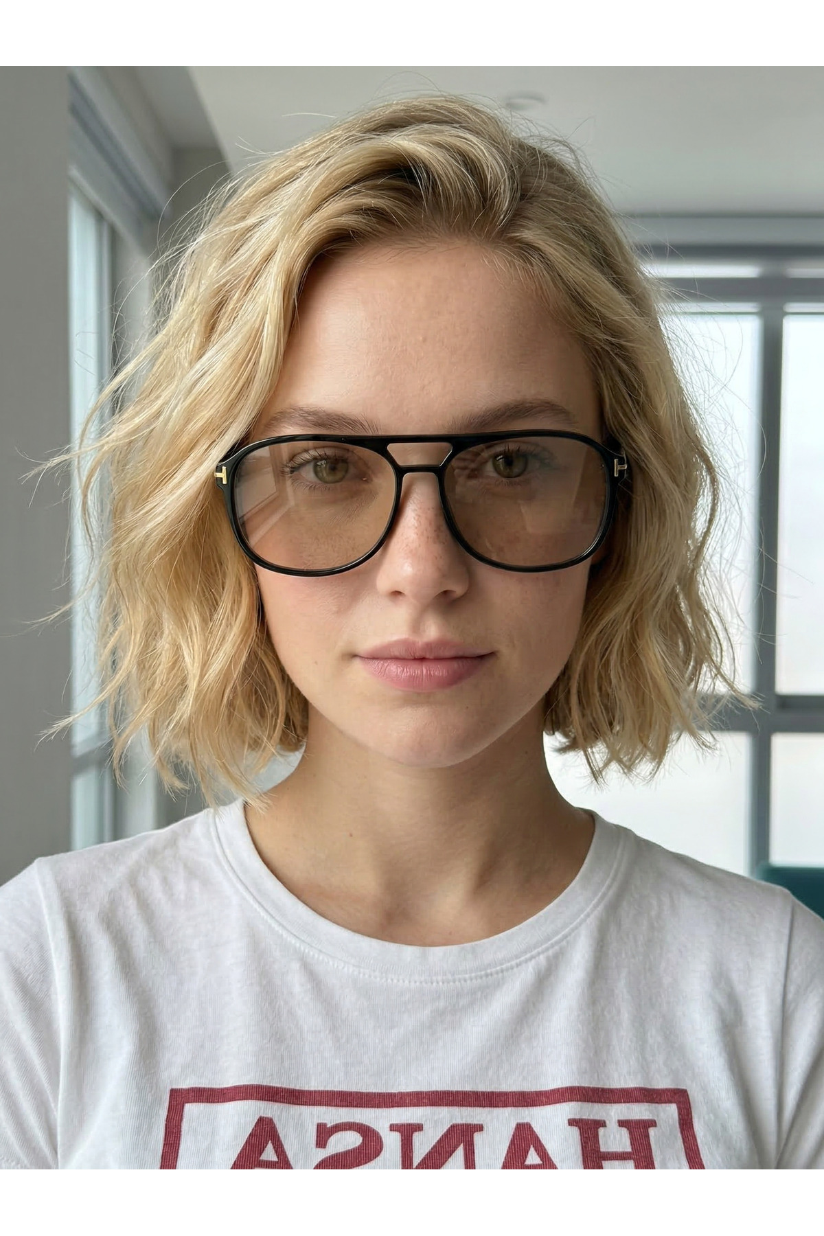 funeyes Harvey Siyah Unisex Çift Köprülü Aksesuarlı Güneş Gözlüğü Erkek Kadın Gözlük