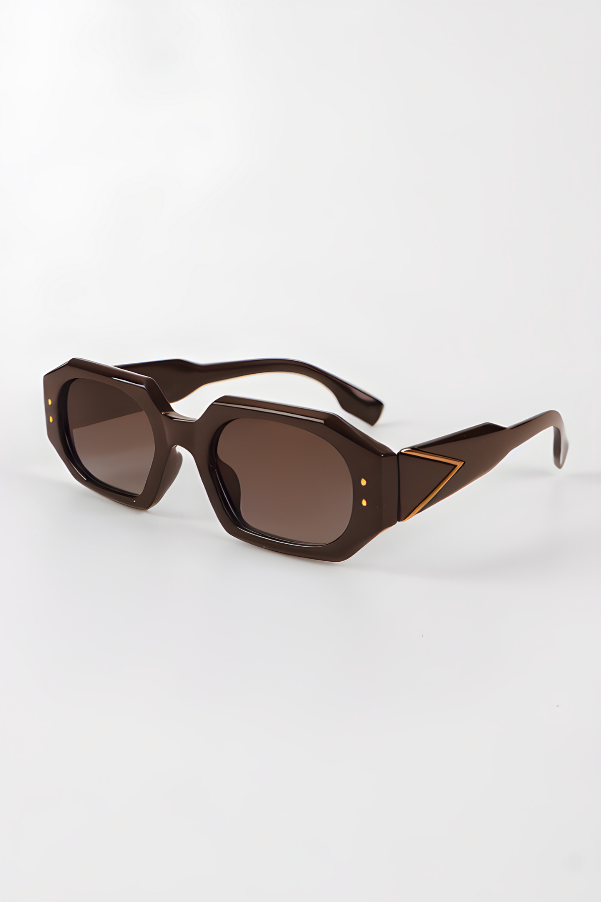 MACERATİ Piantazo Unisex Kahverengi Kare Çerçeve Vintage Uv400 Güneş Gözlüğü - Görsel 3