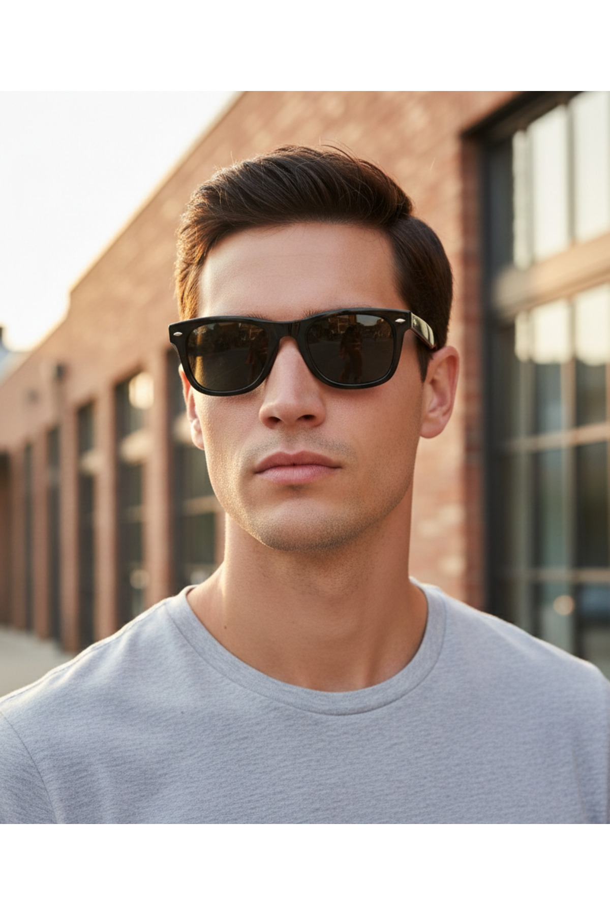 Swing 101 C3 49 Unisex Wayfarer Güneş Gözlüğü Parlak Siyah Çerçeve