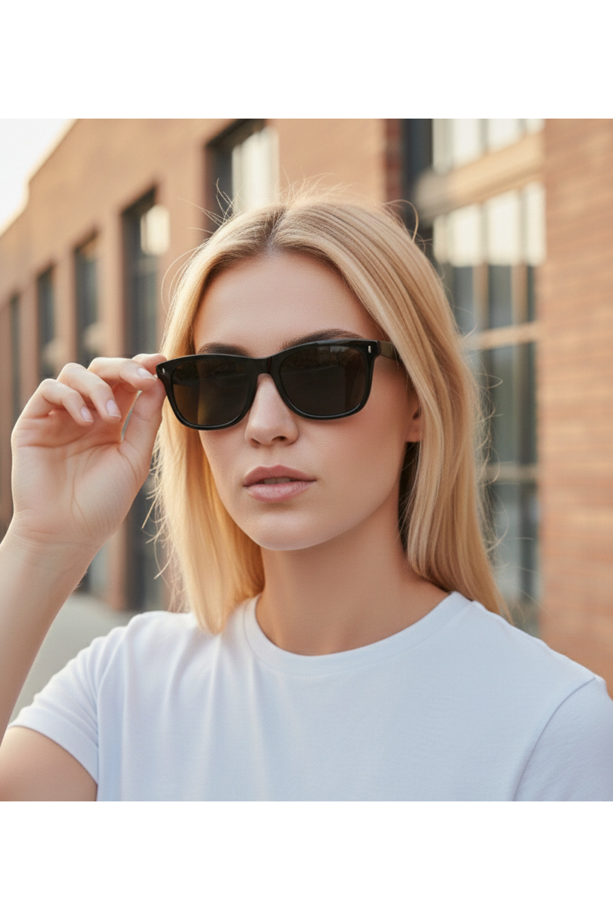 Swing 101 C3 49 Unisex Wayfarer Güneş Gözlüğü Parlak Siyah Çerçeve - Görsel 3