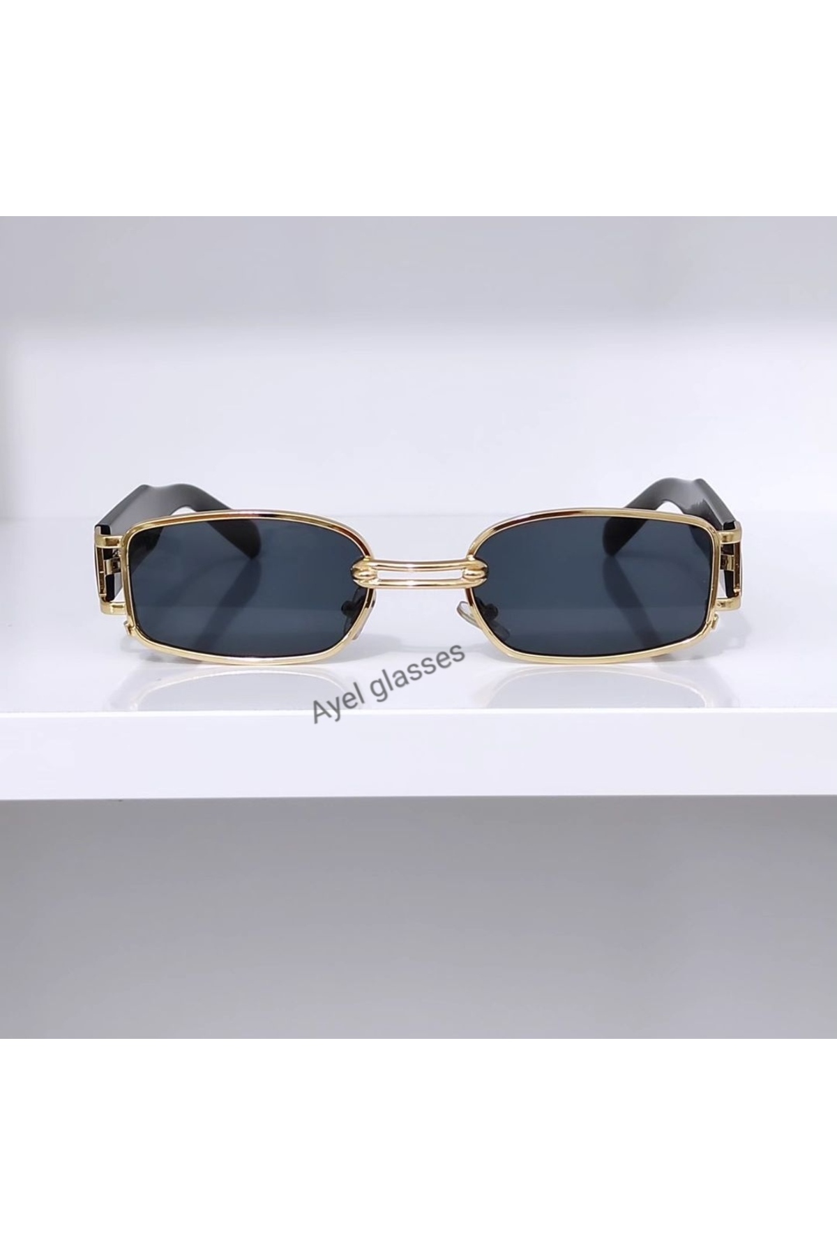 Ayel aksesuar VİNTAGE METAL ÇERÇEVELİ UNİSEX GÜNEŞ GÖZLÜĞÜ SİYAH CAM - Görsel 3