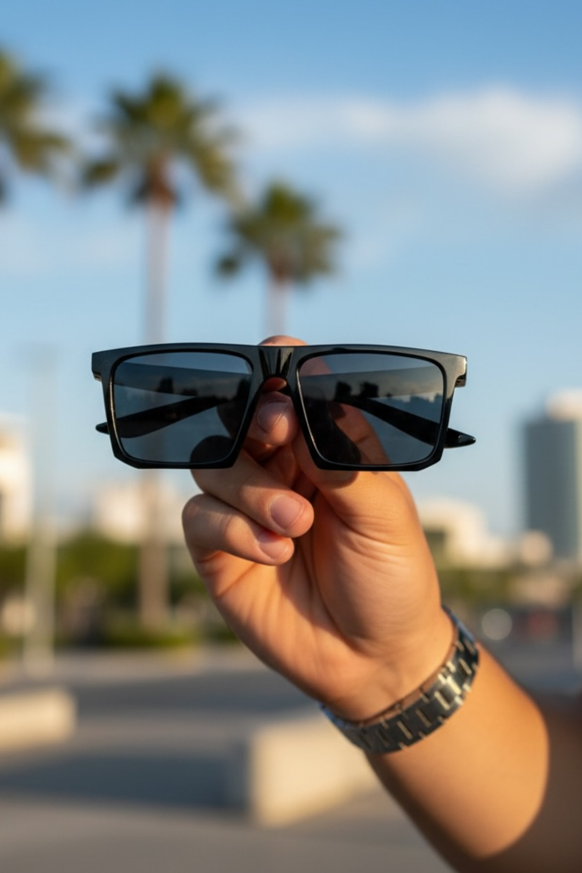 Eyesofia Angeles Yüksek Kalite Kemik Siyah Unisex Güneş Gözlüğü - Görsel 2