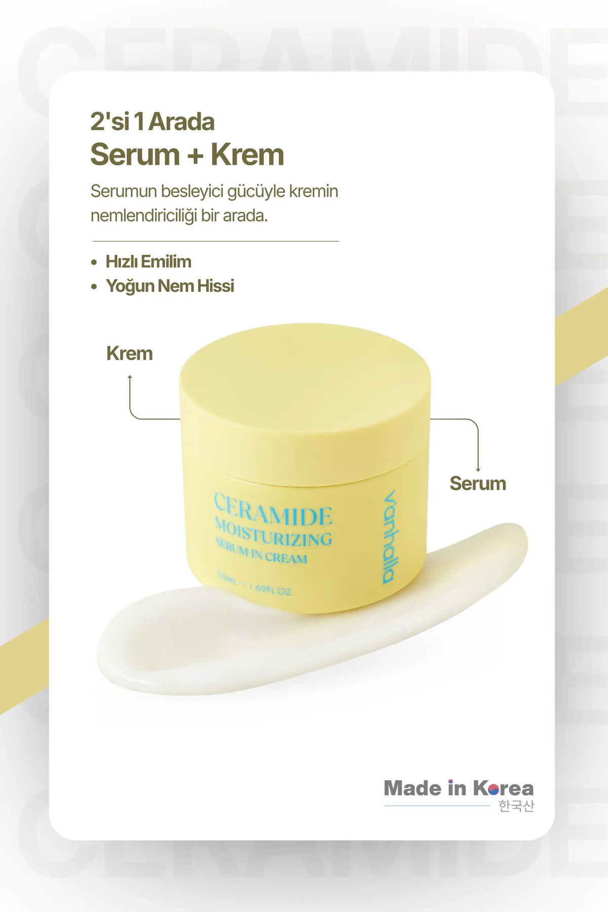 v'anhalla Bariyer Onarıcı Ceramide Serum | Ceramide NP + Panthenol + 3HA | Yoğun Nemlendirici & Yüz Kremi - Görsel 2