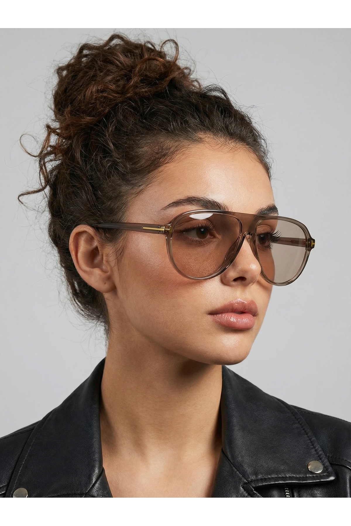 funeyes Marcus Kül Çerçeve Açık Kahve cam Unisex uv400 korumalı Trend Güneş Gözlüğü - Görsel 3