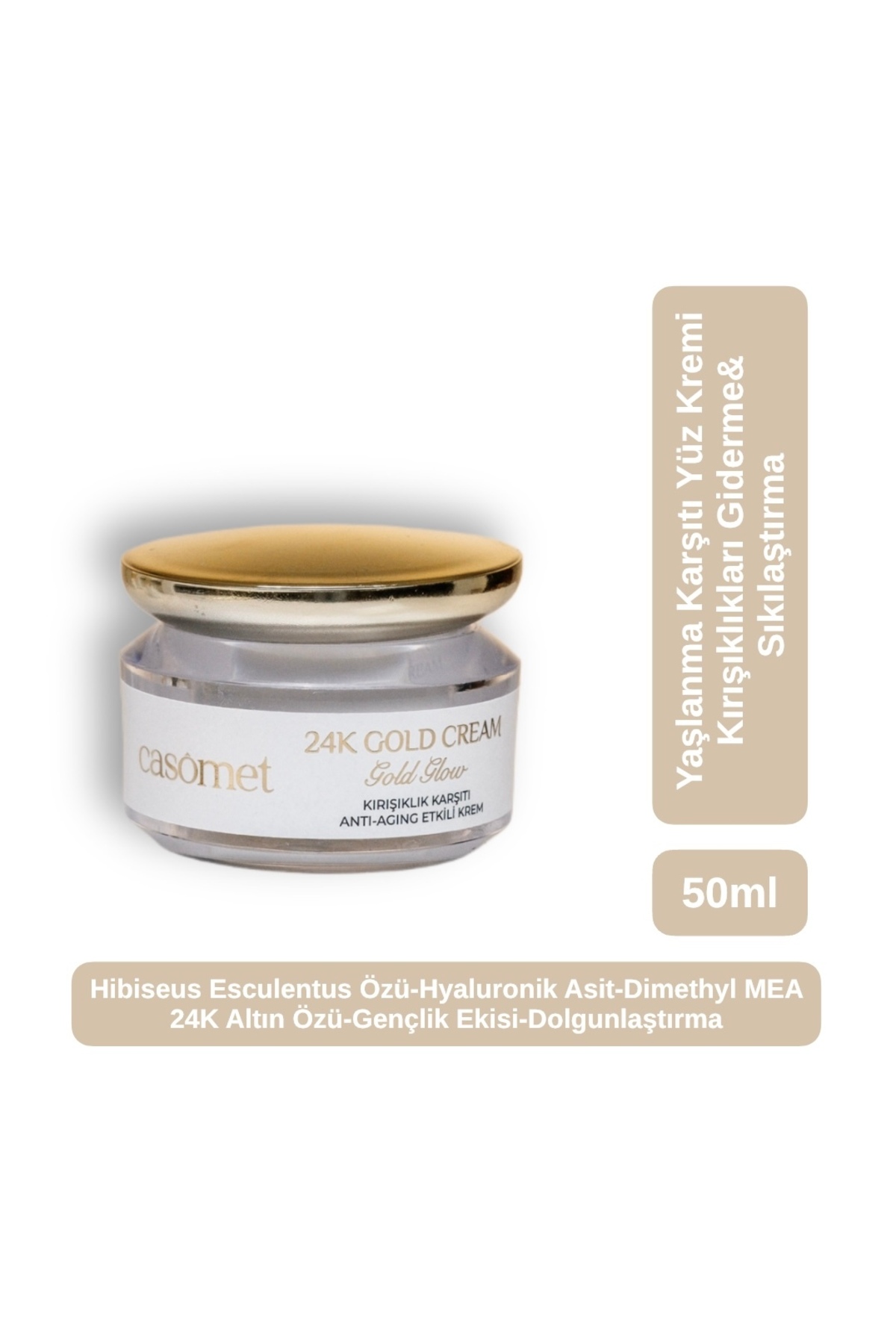 casomet 24K Altın Özlü Sıkılaştırıcı Yüz Kremi