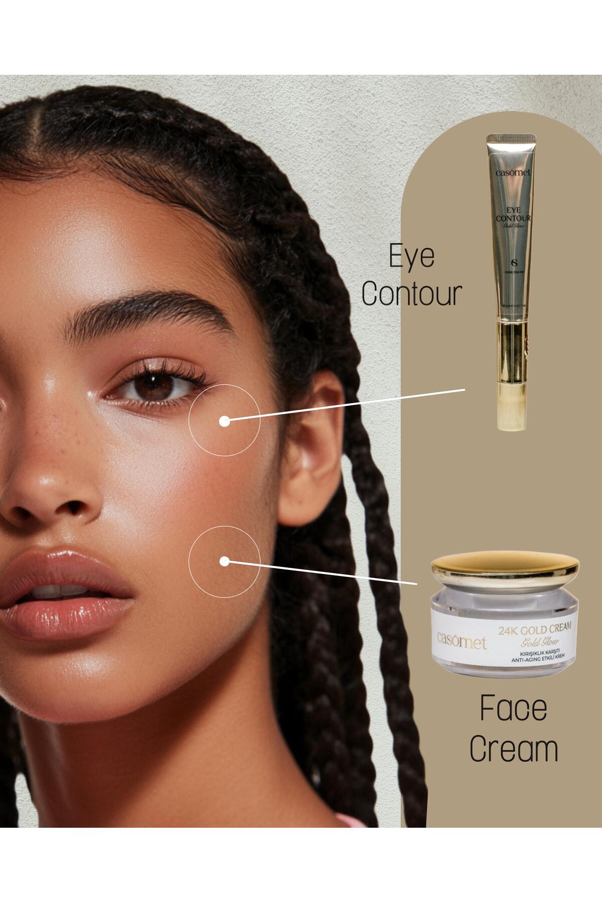 casomet 24K Altın Özlü Sıkılaştırıcı Yüz Kremi - Görsel 3