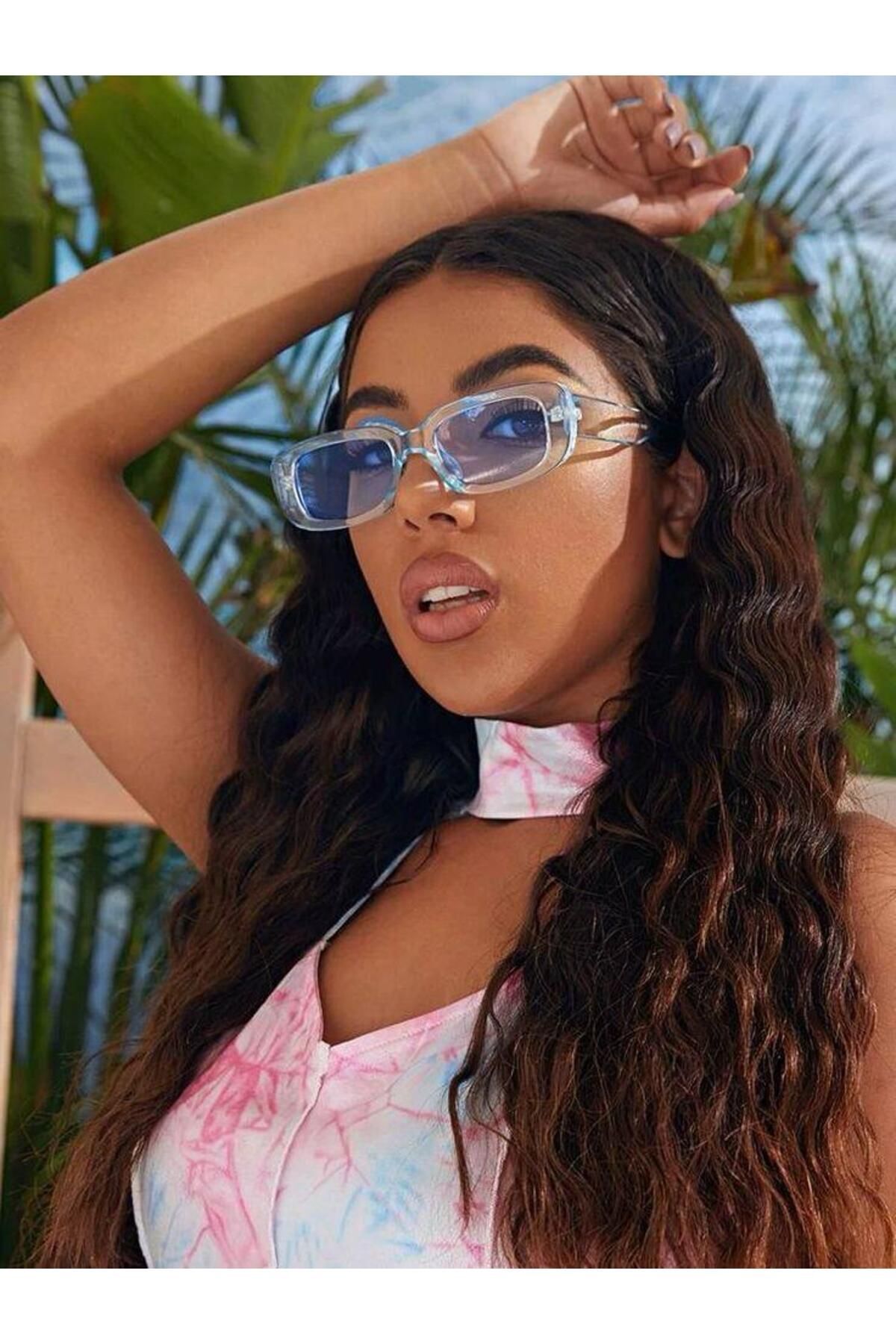 KAMPANİX Mavi Camlı Unisex Trend Model Yeni Sezon Vintage Güneş Gözlüğü - Görsel 2