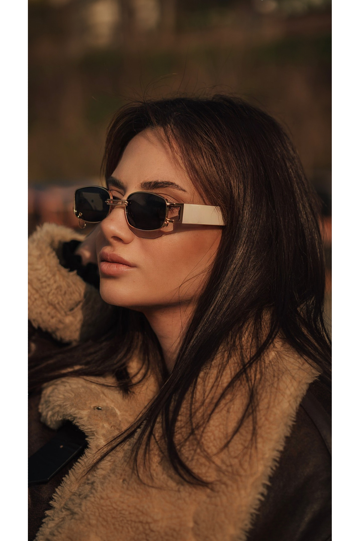 Angel Eyes Dikdörtgen Krem Pircingli Unisex Güneş Gözlüğü Yw8032l-a - Görsel 2