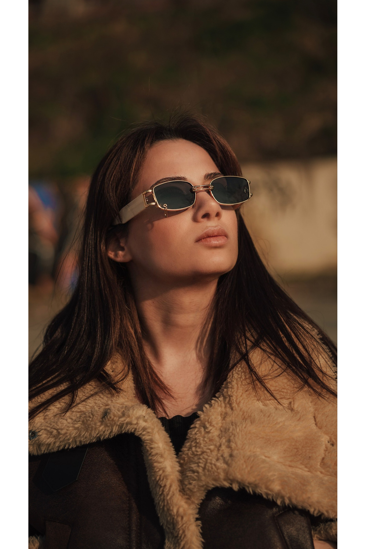 Angel Eyes Dikdörtgen Krem Pircingli Unisex Güneş Gözlüğü Yw8032l-a - Görsel 3