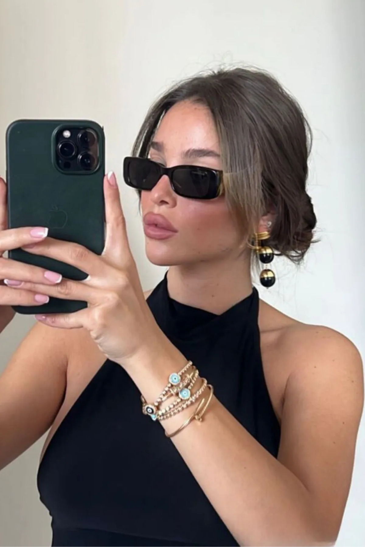 MACERATİ Berre Unisex Siyah Kare Güneş Gözlüğü - Görsel 3