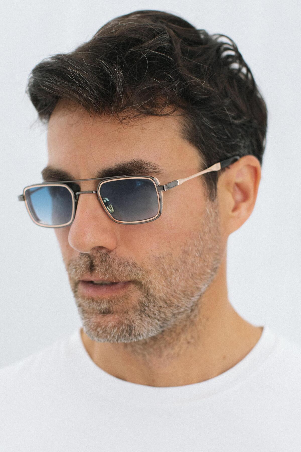 Bilge Karga Sion Anthracite Gold Blue Erkek Güneş Gözlüğü - Görsel 2