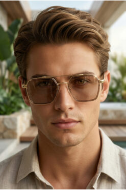 MONAL PİLOT GOLD GÜNEŞ GÖZLÜĞÜ Metal Çerçeve Kahve Cam Renkli 54-19-147