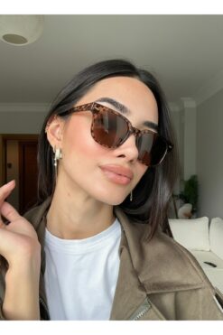 funeyes Monaco Leopar Desenli Unisex Güneş Gözlüğü kadın erkek klasik model