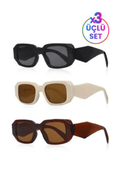 Kinary Uv400 Koruyucu Unisex Güneş Gözlüğü 3 Lü Set 1038