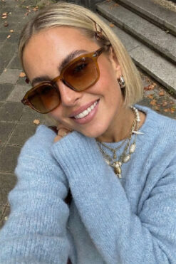 Chunky Frame Marron Kahverengi Unisex 2025 Yeni Sezon Kare Güneş Gözlüğü