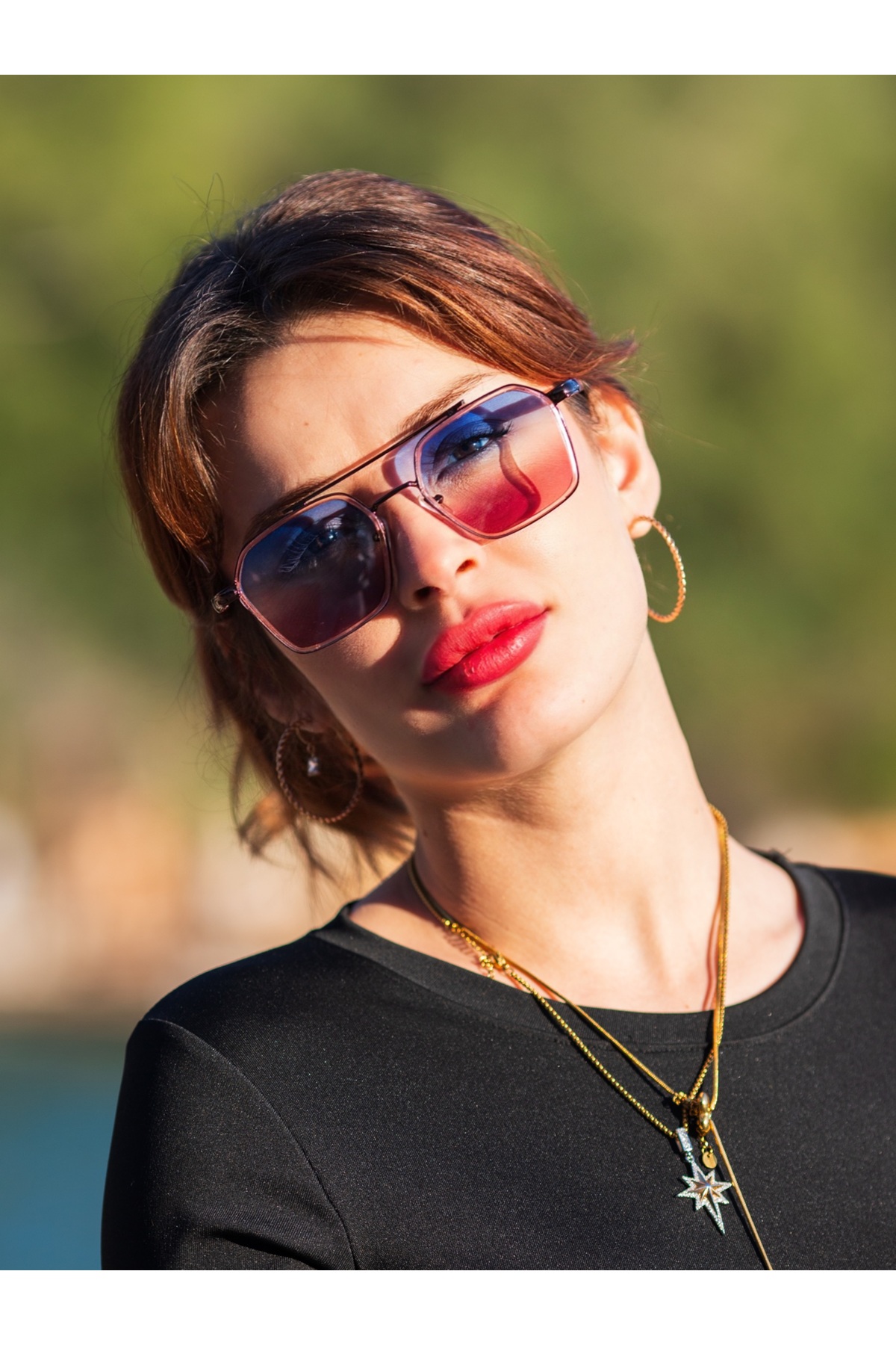 Angel Eyes Pembe Çerçeve Kadın Güneş Gözlüğü Ce Belgeli