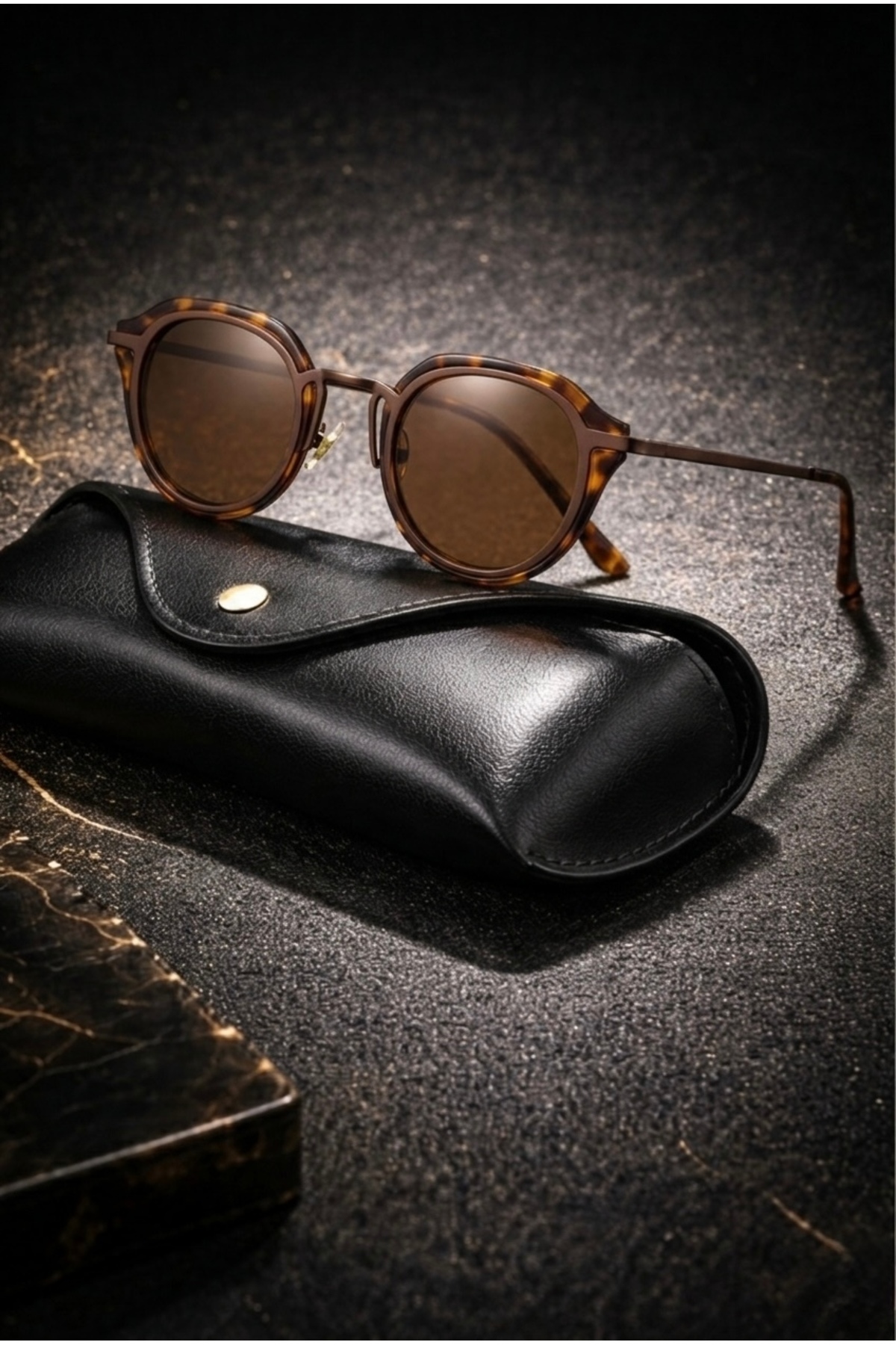 Eyesofia Bumble Kahverengi Leopar Çerçeveli Uv400 Filtreli Ultra Hafif Güneş Gözlüğü - Görsel 3