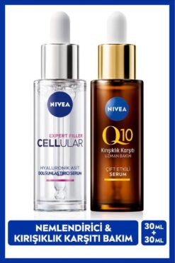 NIVEA Q10 Kırışıklık Karşıtı Çift Etkili Cilt Serum 30ml ve Cellular Expert Filler Nemlendirici Serum 30ml