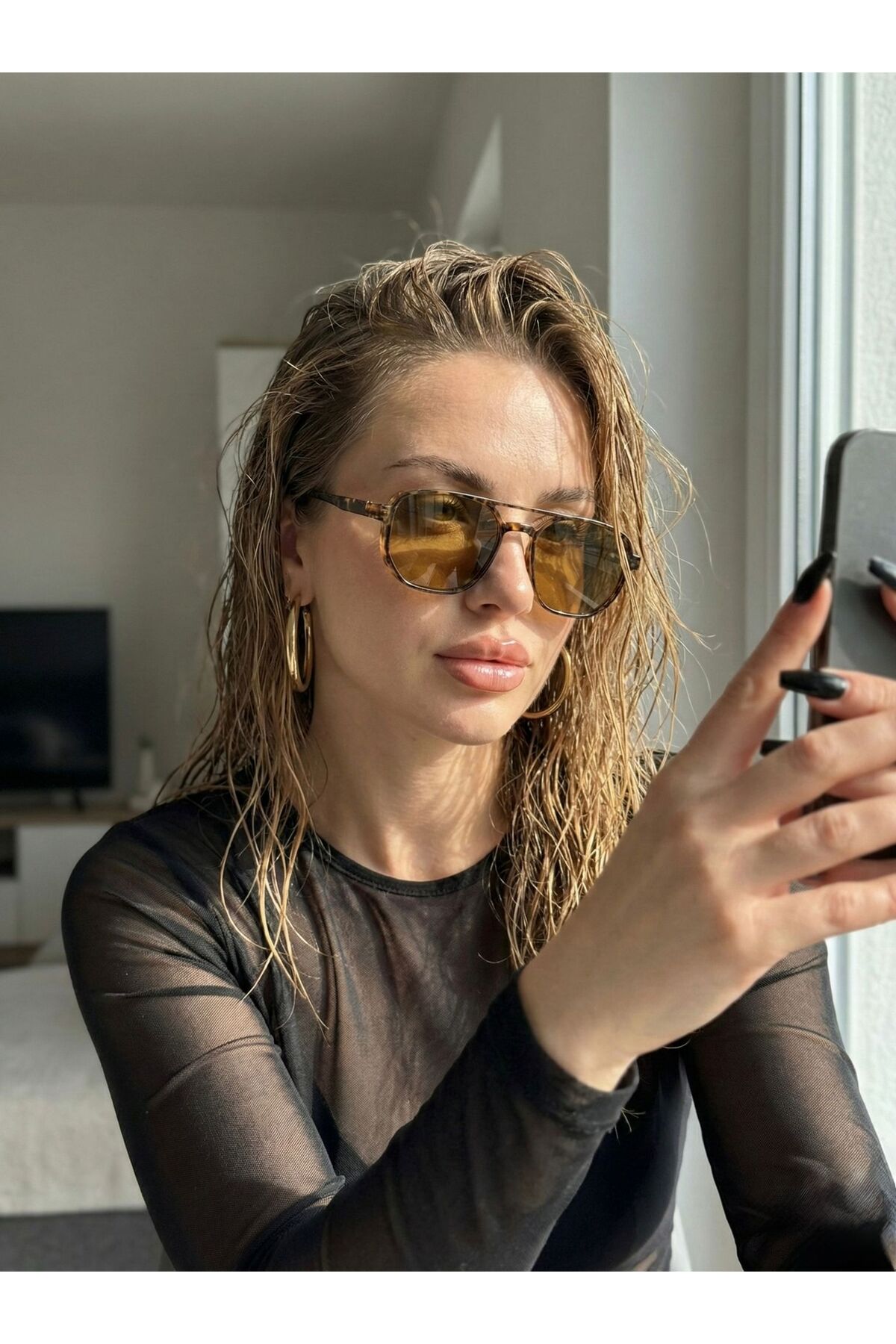 Goldmine Unisex Aura Güneş Gözlüğü Leopar