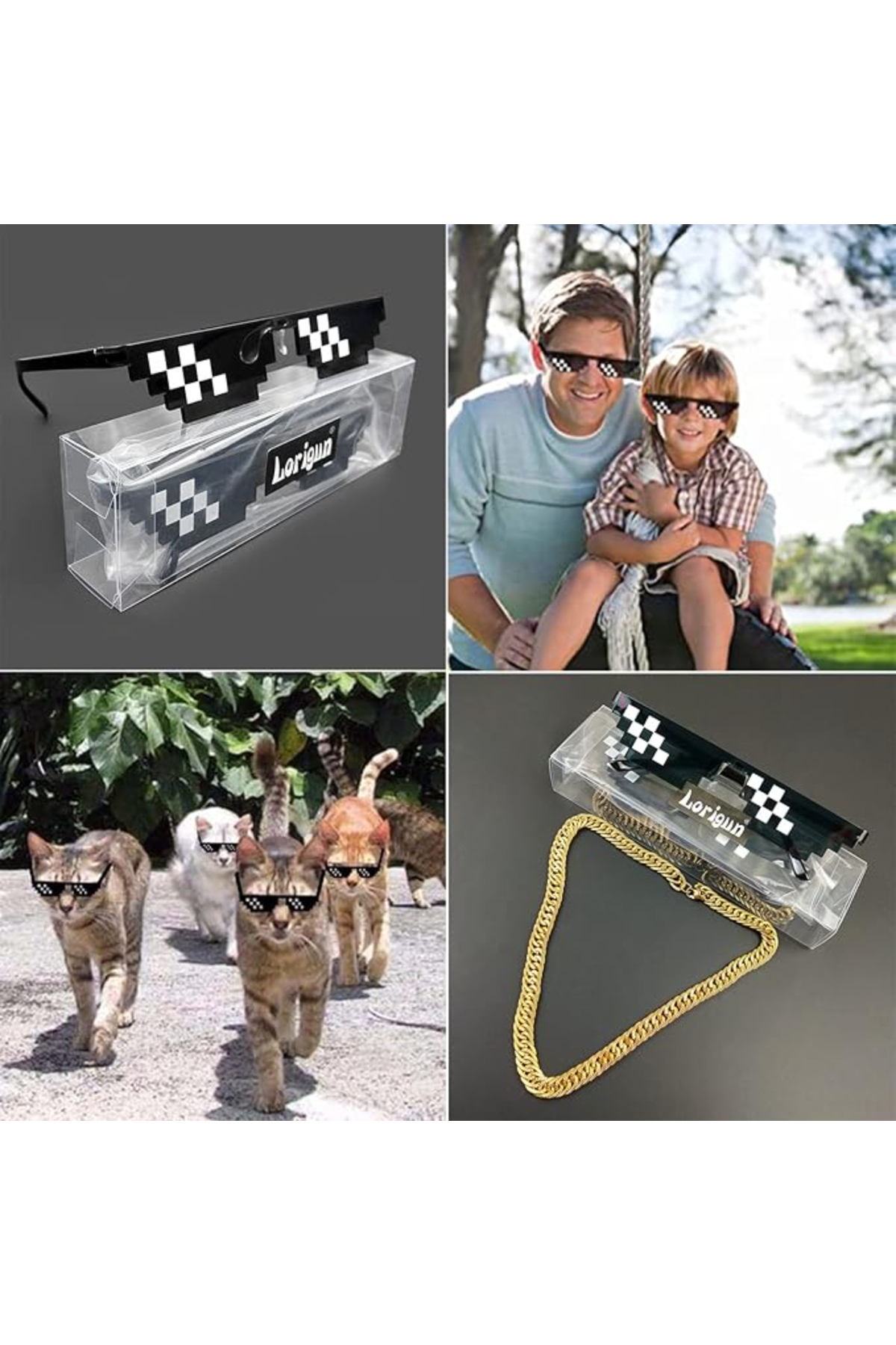 Generic Thug life “Deal With It” Pixel Mozaik Gözlük • Renkli PC Çerçeve • Parti & Kostüm Aksesuarı (Unisex) - Görsel 3