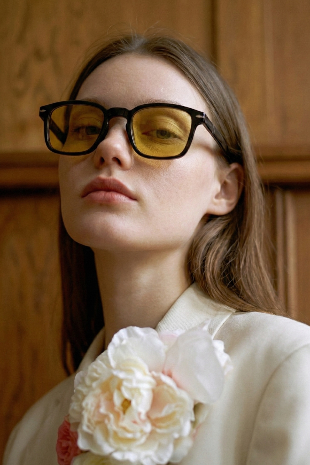 Eyesofia Zee Unisex Lüx Cam Siyah Füme Sarı Güneş Gözlüğü - Görsel 2