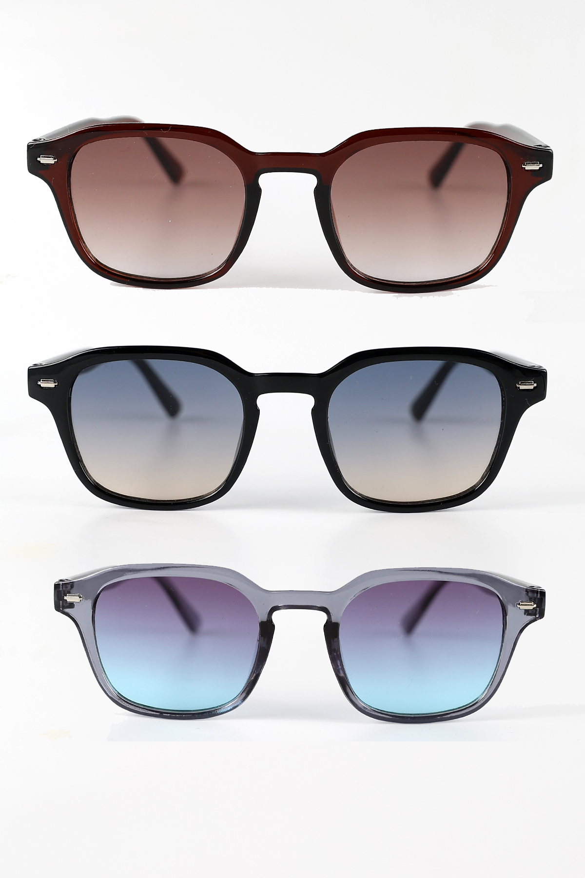 Lozzo 3lü Avantaj Seti Unisex Uv400 Koruma Kare Güneş Gözlüğü 23012 - Görsel 2