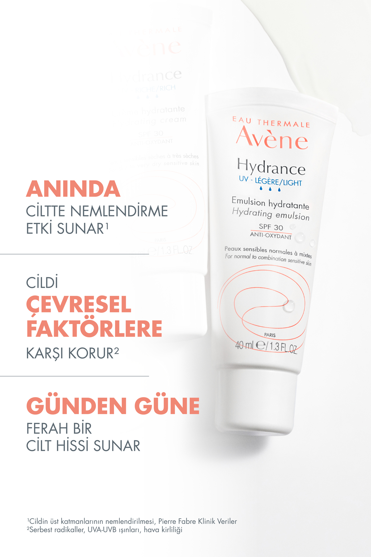 Avene Hydrance Light SPF30 Nemini Kaybetmiş Normal ve Karma Ciltler İçin Nemlendirici Krem 40ml - Görsel 2