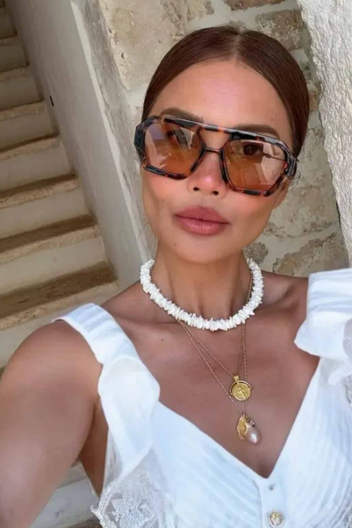 MioArt Wuhle Unisex Kahverengi Kare Güneş Gözlüğü - Görsel 2