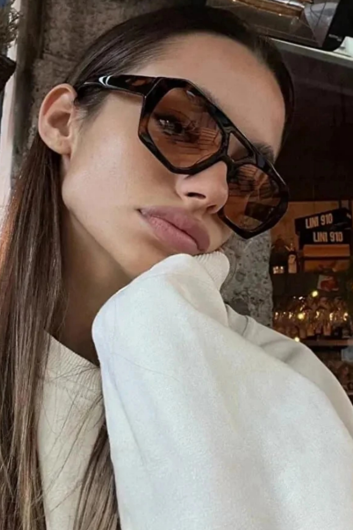 MioArt Wuhle Unisex Kahverengi Kare Güneş Gözlüğü - Görsel 3