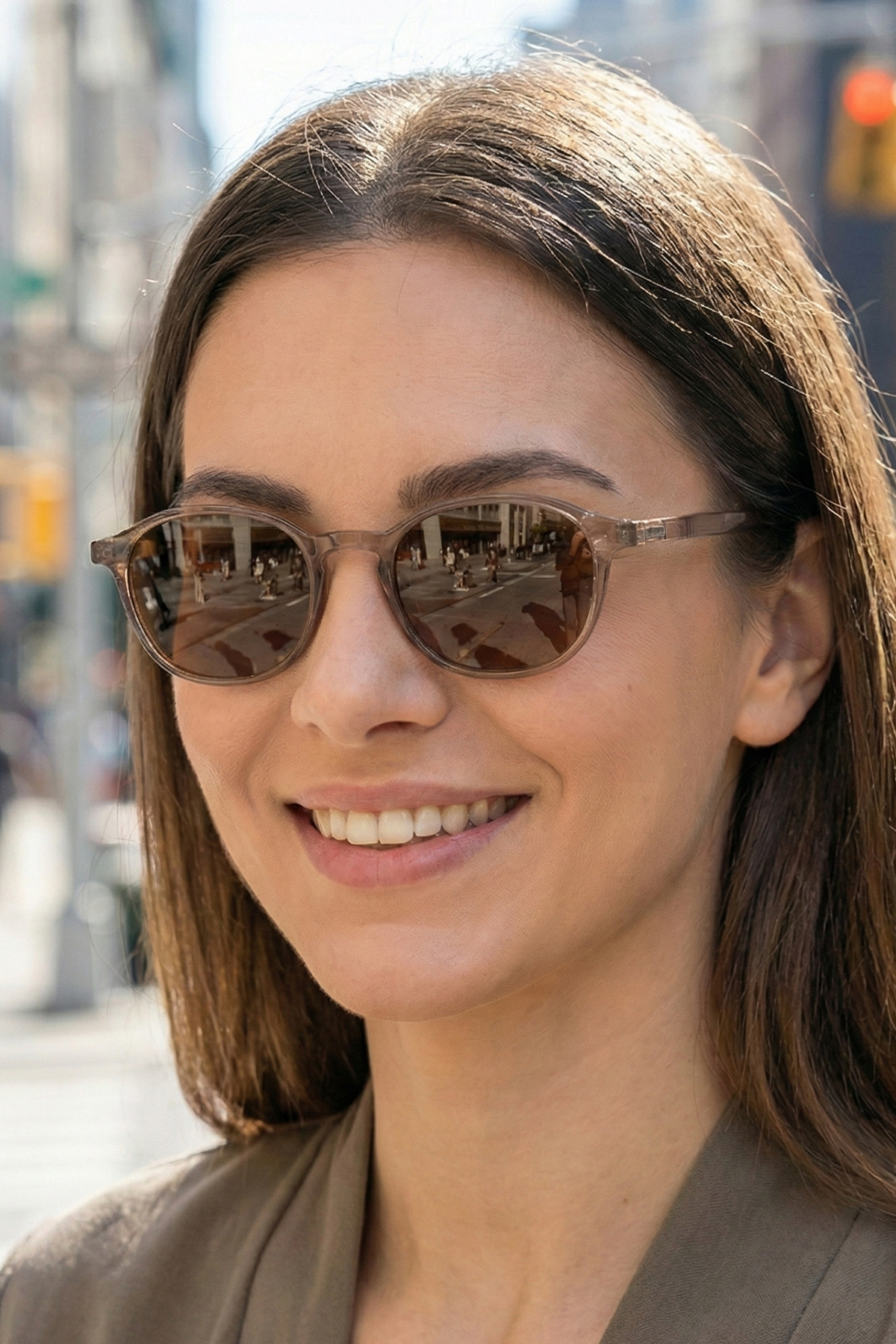 sun factory UV400 Polarize Unisex Kahverengi Güneş Gözlüğü 1370 C3434 - Esnek ve Dayanıklı Çerçeve