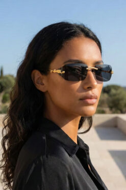 Kapin Jage Çerçevesiz Tasarım Kristal Kesim Güneş Gözlüğü - Siyah