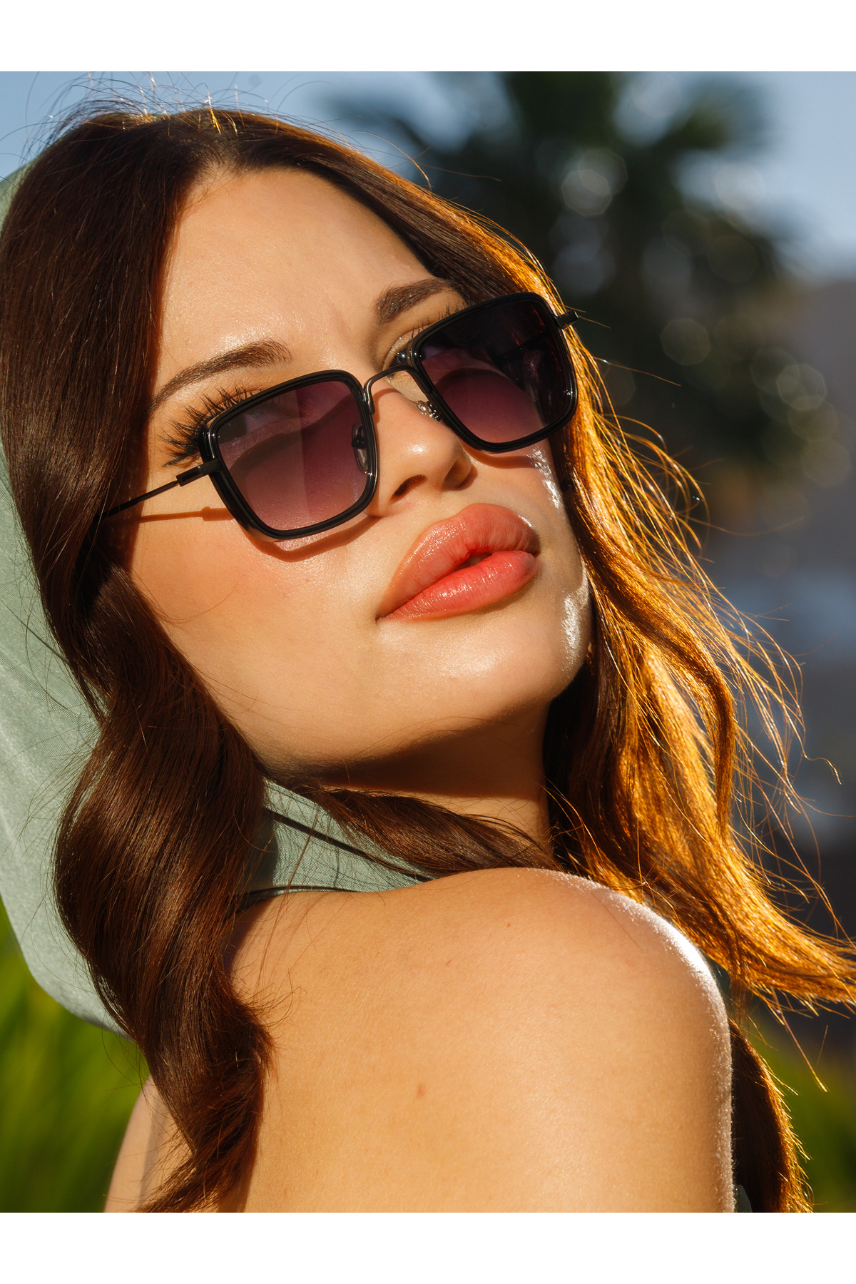 Angel Eyes Small Kare Siyah Çerçeve Siyah Cam Minimal Güneş Gözlüğü Yüksek Kalite CE Belgesi - Görsel 2