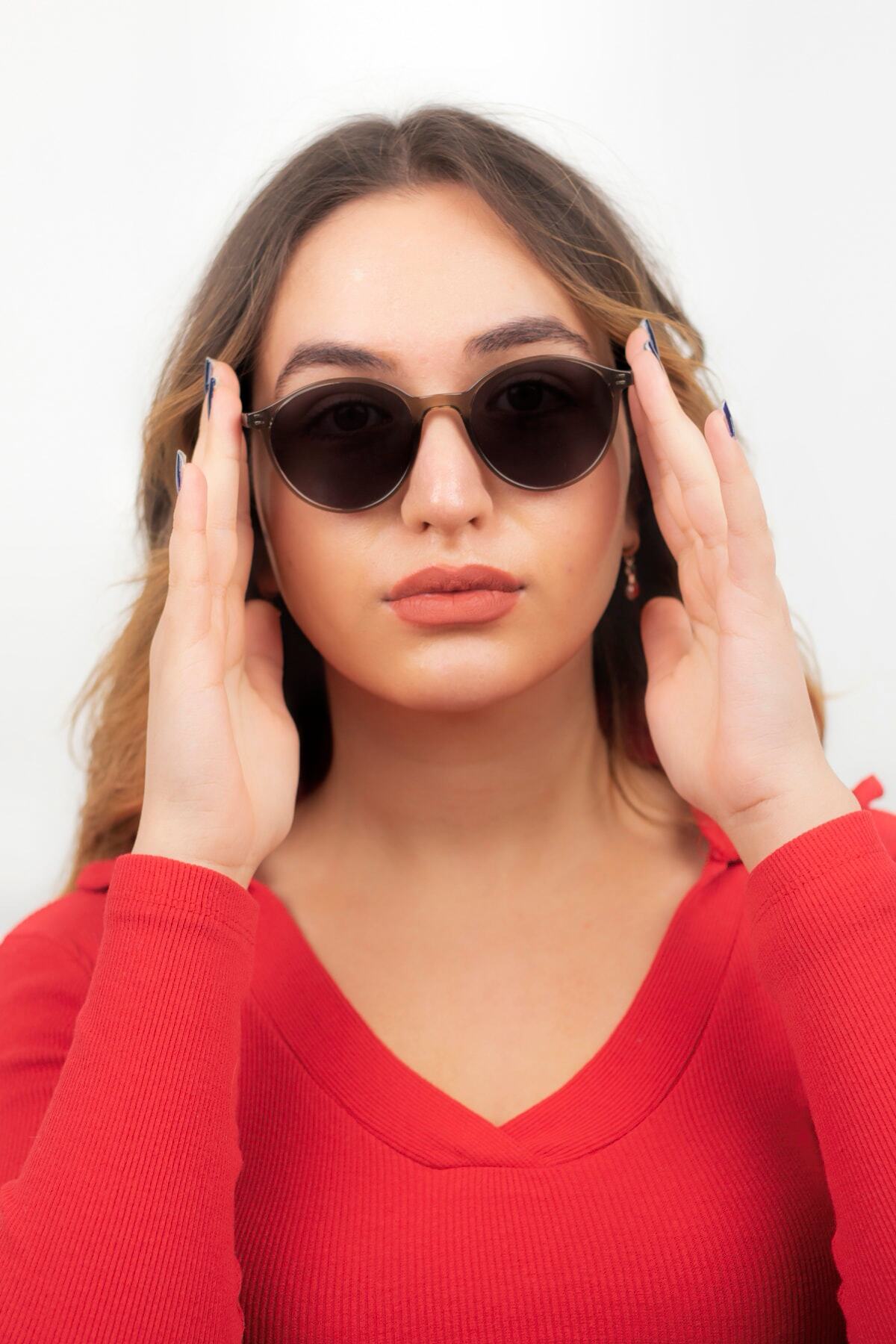 By Donetto Yeni- Phera Unisex Füme Kemik Güneş Gözlüğü - Görsel 2