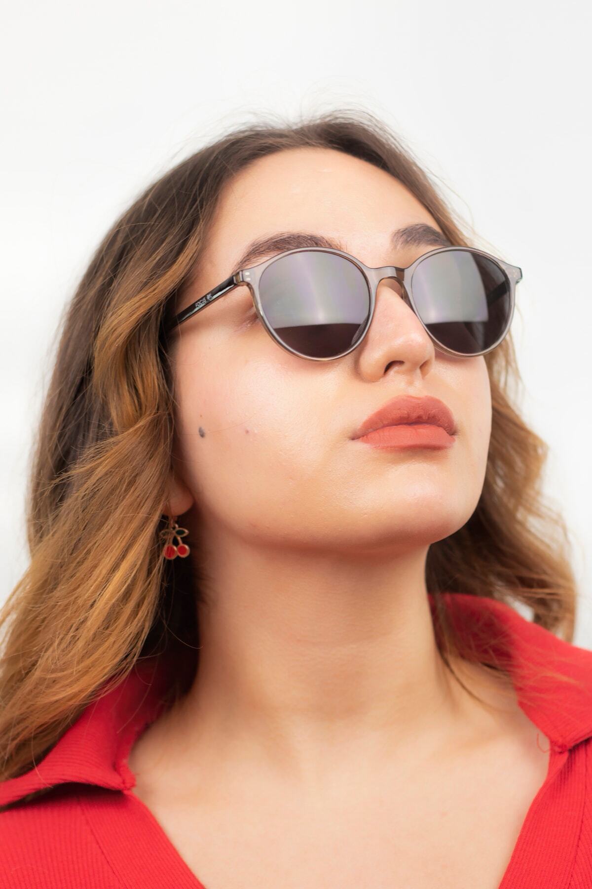 By Donetto Yeni- Phera Unisex Füme Kemik Güneş Gözlüğü - Görsel 3