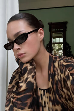 Chunky Frame Lath Lüx Siyah Kadın Güneş Gözlüğü