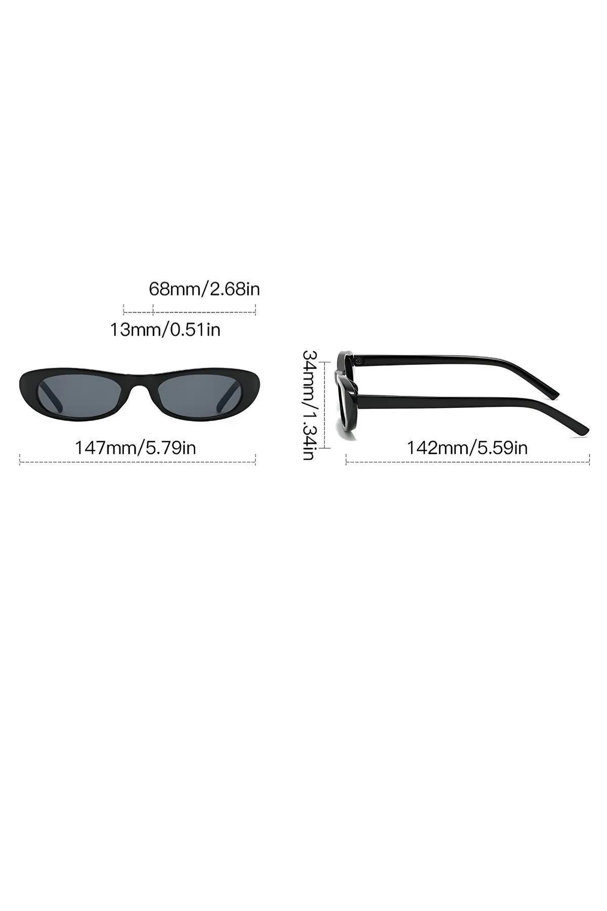 Chunky Frame Lath Lüx Siyah Kadın Güneş Gözlüğü - Görsel 3