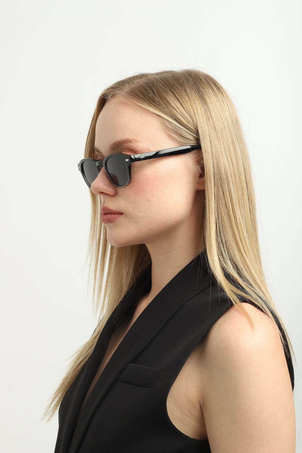 one two three One Two Three Polarize Güneş Gözlüğü Siyah Beyaz - Görsel 2