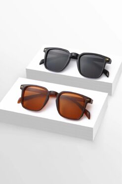 LUPİX 2’li Unisex Fırsat Seti Siyah Kahverengi Güneş Gözlüğü