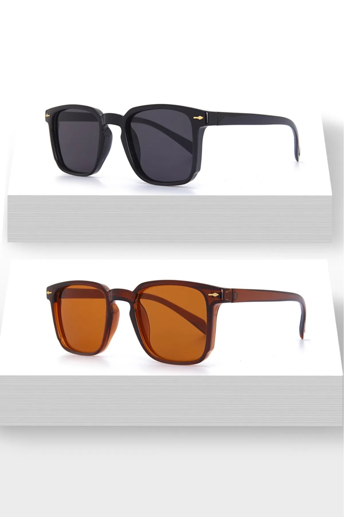 LUPİX 2’li Unisex Fırsat Seti Siyah Kahverengi Güneş Gözlüğü - Görsel 2